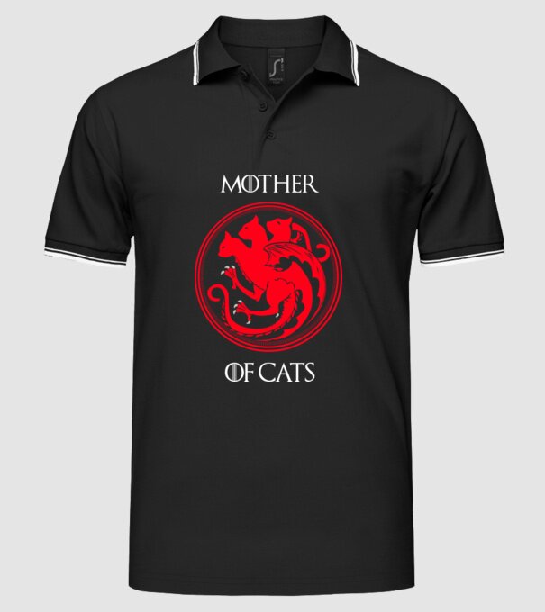 Mother of cats model negru pe tricou