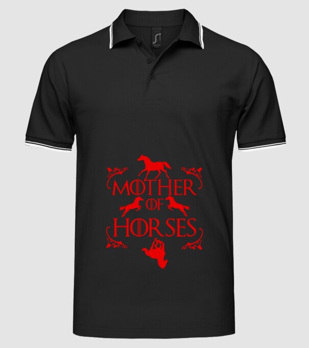 Mother of Horses model negru pe tricou
