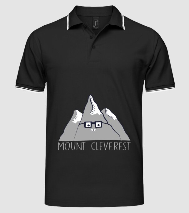 Mount cleverest model negru pe tricou