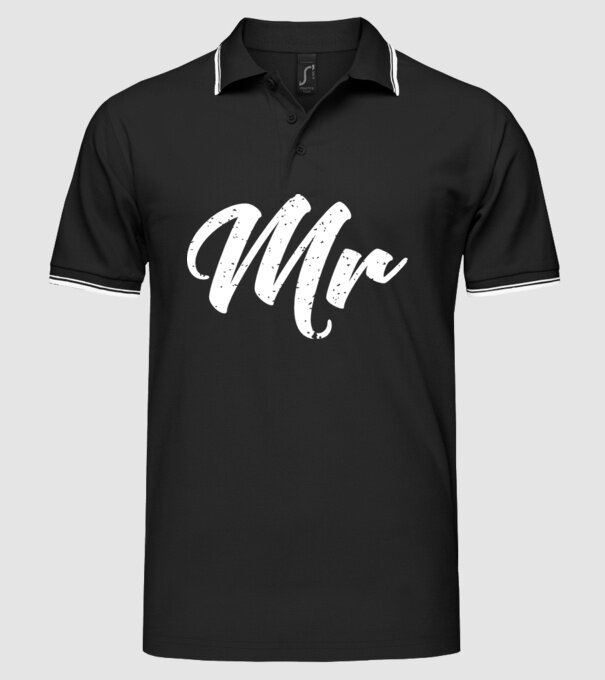 Mr 1 model negru pe tricou