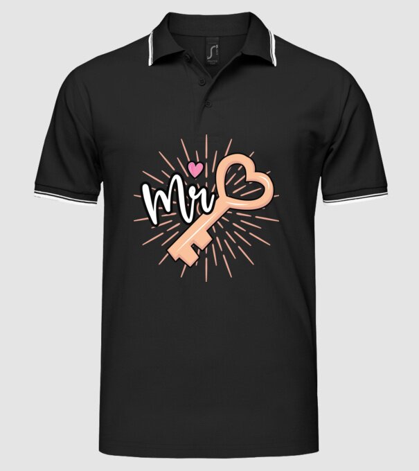 Mr key to the heart model negru pe tricou