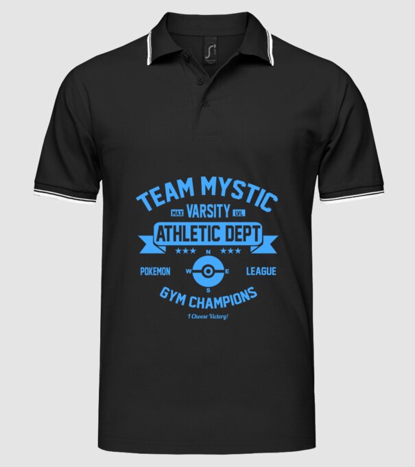 Mystic champions model negru pe tricou