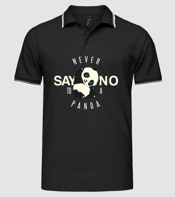 Never say no model negru pe tricou