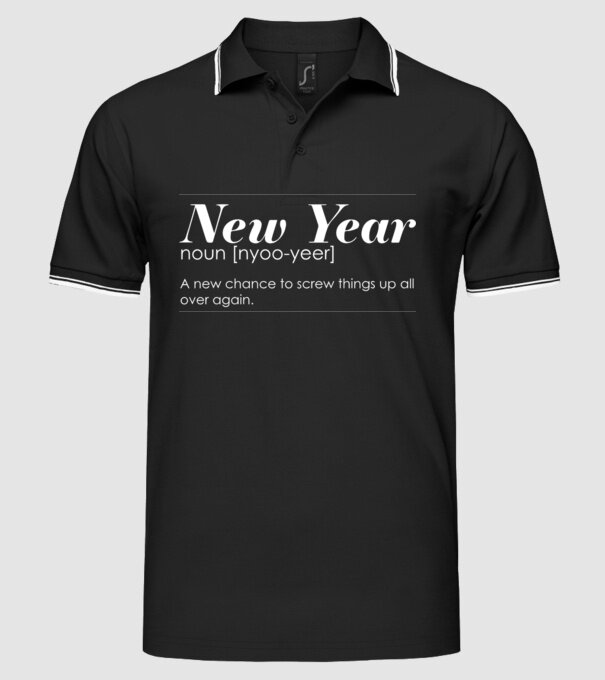 New year definition model negru pe tricou