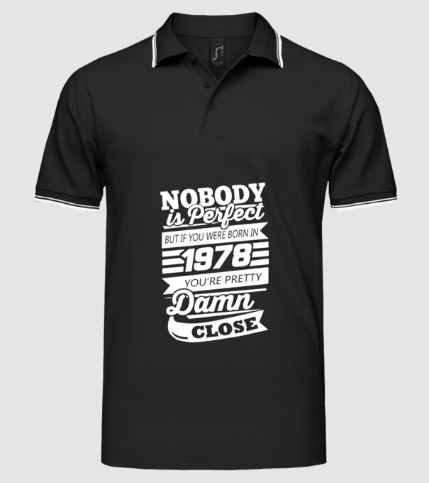 nobody is perfect 1978 model negru pe tricou