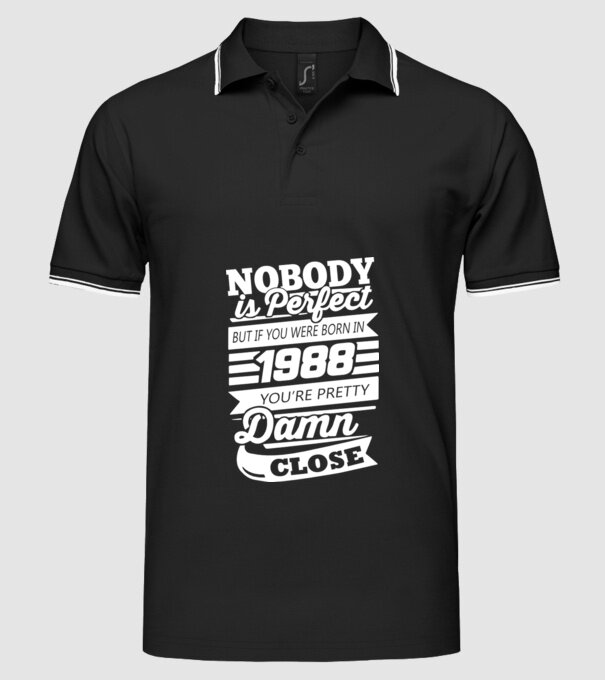 nobody is perfect 1988 model negru pe tricou