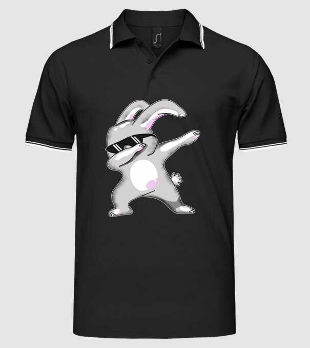 Iepuraș DAB model negru pe tricou