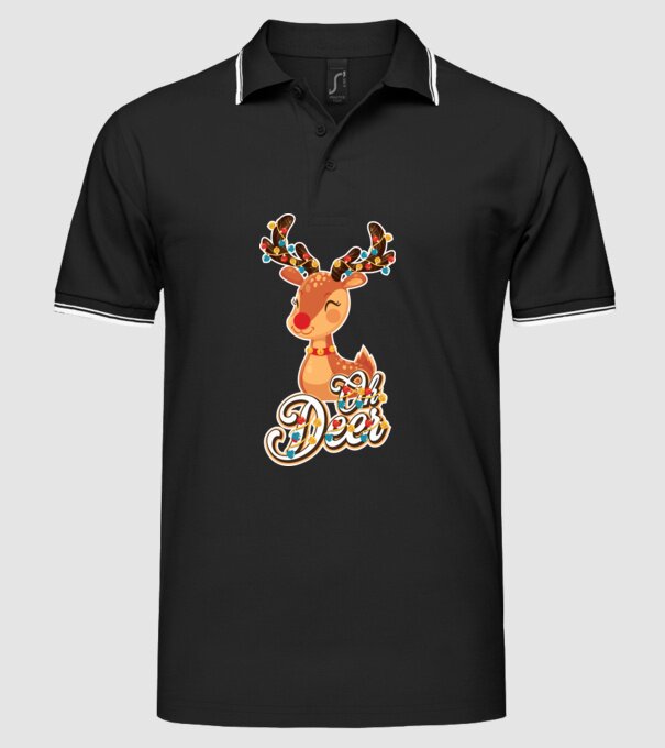 Oh deer model negru pe tricou