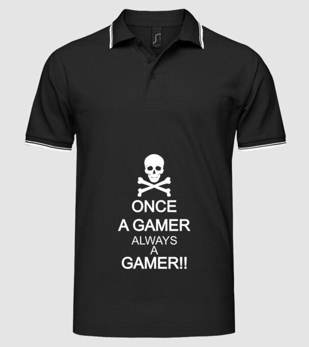 Once a gamer, always a gamer model negru pe tricou