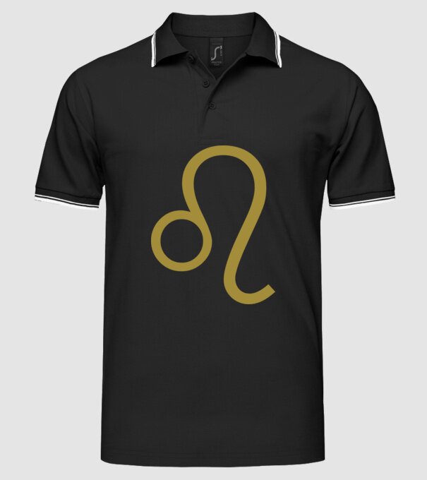 Leo Horoscope model negru pe tricou