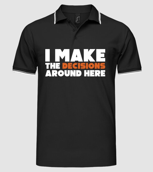Motiv cuplu I make decisions model negru pe tricou