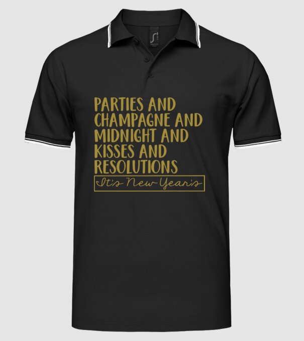 Parties champagne model negru pe tricou