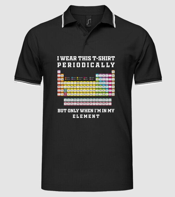Periodically model negru pe tricou