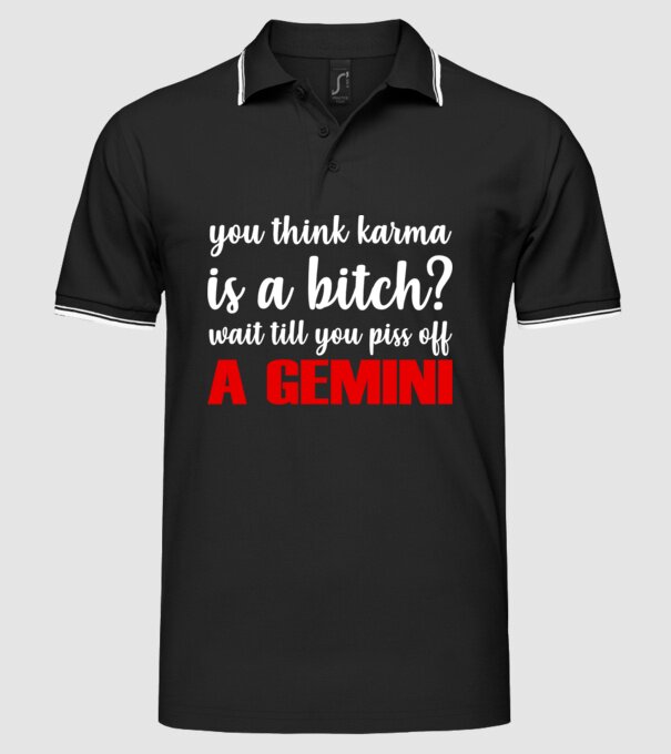 Piss of a GEMINI model negru pe tricou