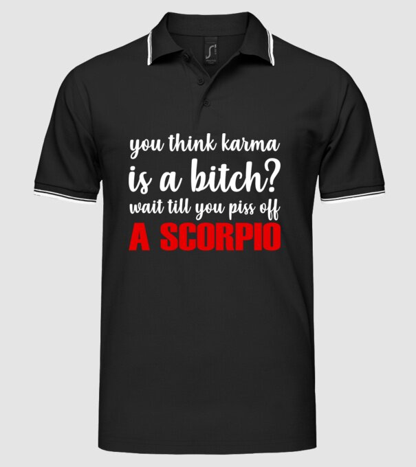 Piss of a SCORPIO model negru pe tricou
