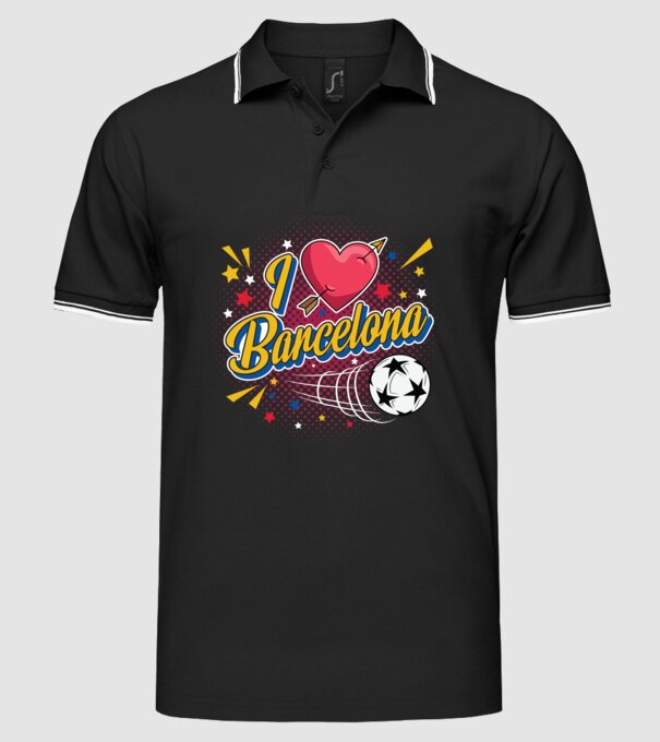 Popart Barcelona model negru pe tricou