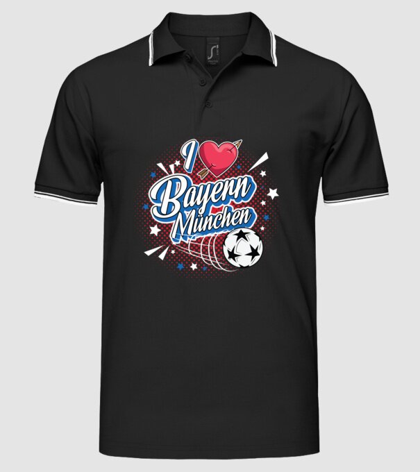 Popart Bayern model negru pe tricou