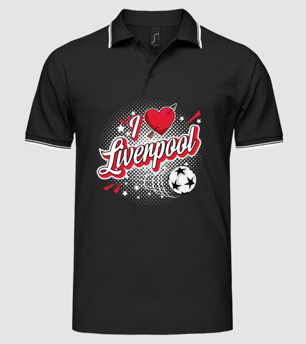 Popart Liverpool model negru pe tricou