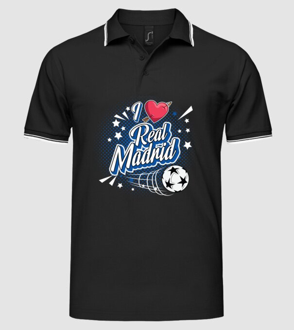 Popart RealMadrid model negru pe tricou