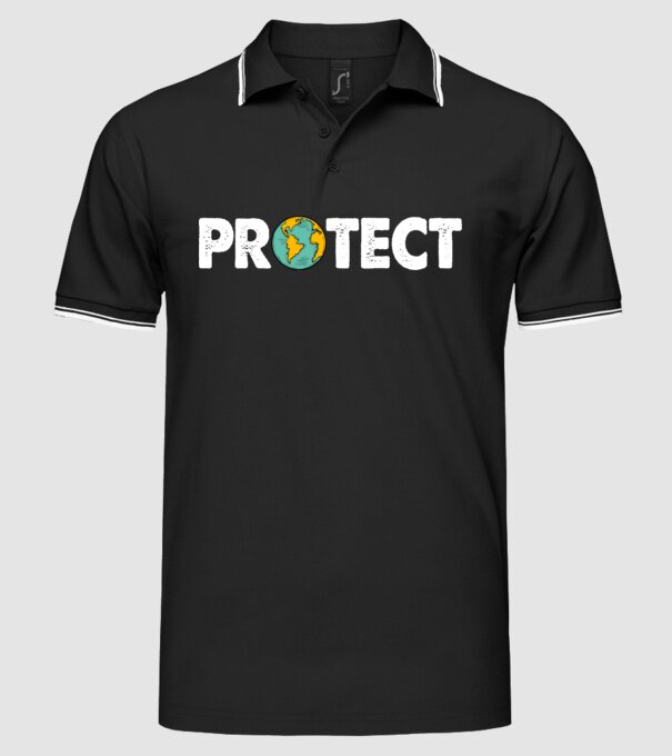 Protect earth model negru pe tricou