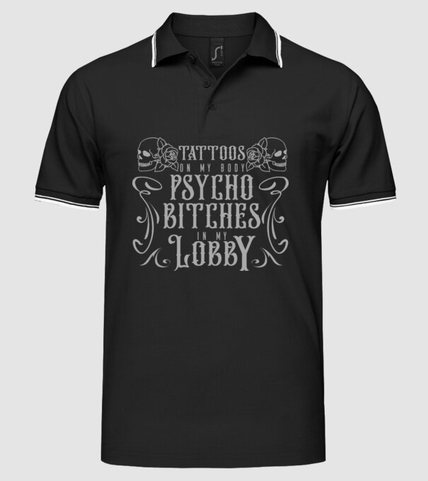 Psycho bitches model negru pe tricou