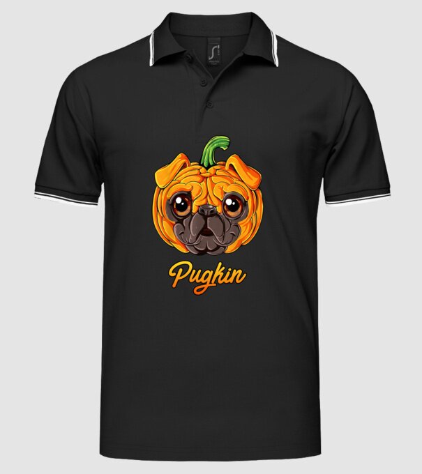 Pugkin model negru pe tricou