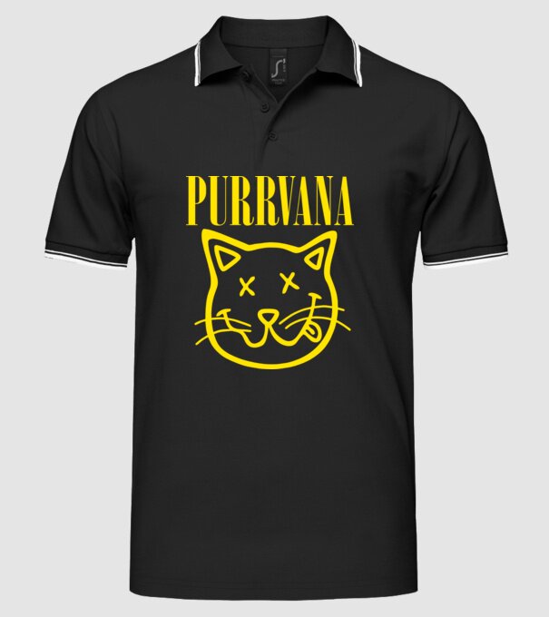 PURRVANA model negru pe tricou