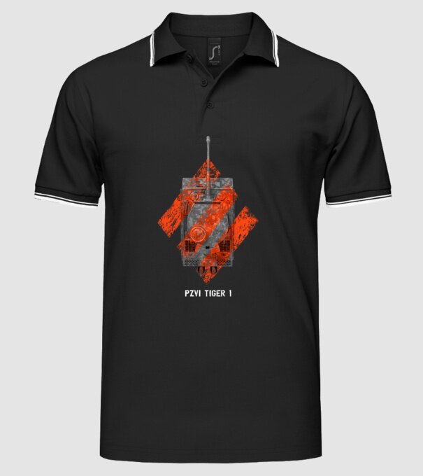 PZVI Tiger 1 heavy wot class model negru pe tricou