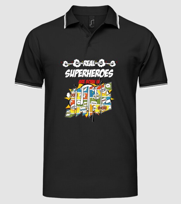 real superheroes are born in june model negru pe tricou