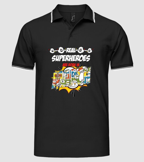 real superheroes are born in march model negru pe tricou