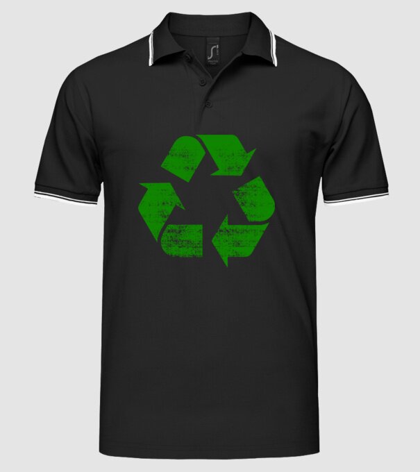 RECYCLE model negru pe tricou