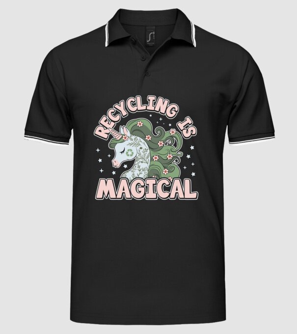 Recycling is magical model negru pe tricou