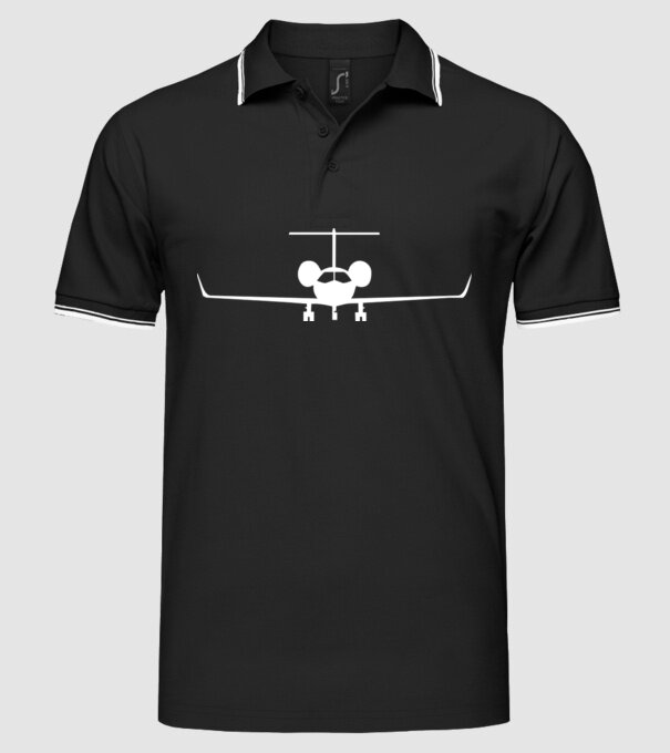 avion model negru pe tricou