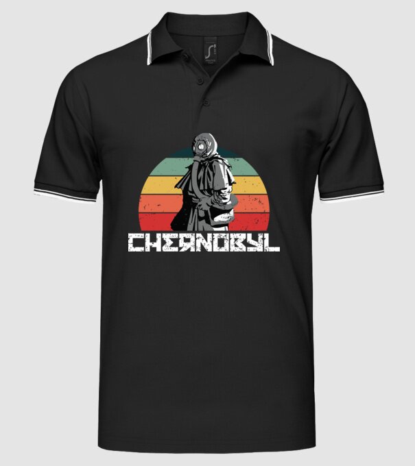 Retro chernobyl model negru pe tricou