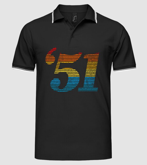 Retro Birthday 1951 model negru pe tricou