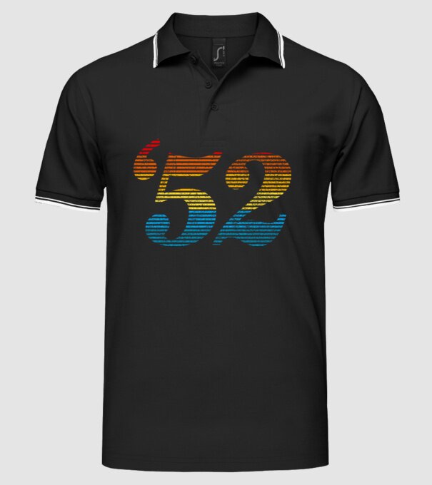 Retro Birthday 1952 model negru pe tricou