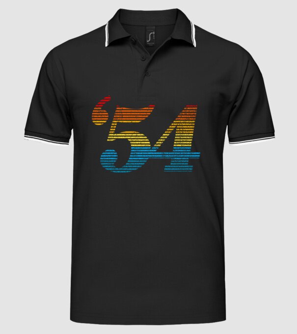 Retro Birthday 1954 model negru pe tricou