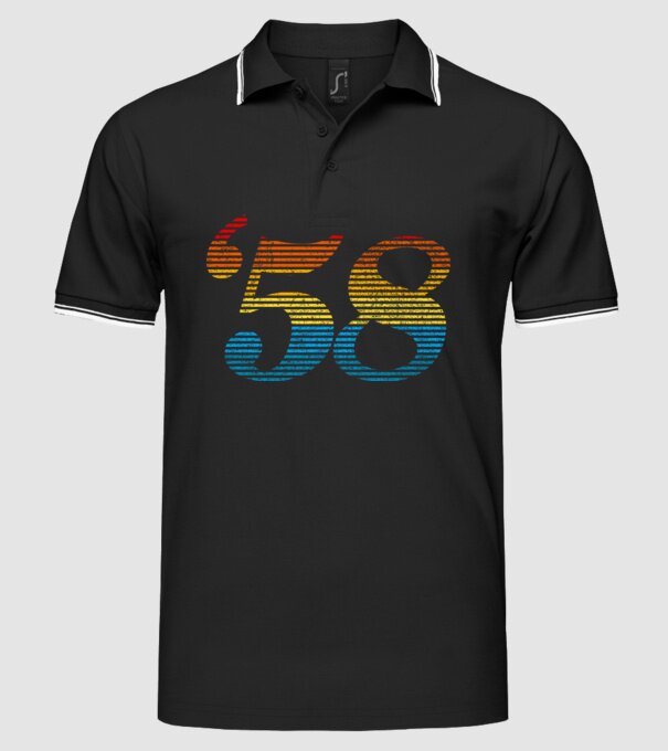 Retro Birthday 1958 model negru pe tricou