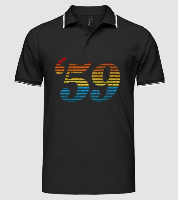 Retro Birthday 1959 model negru pe tricou