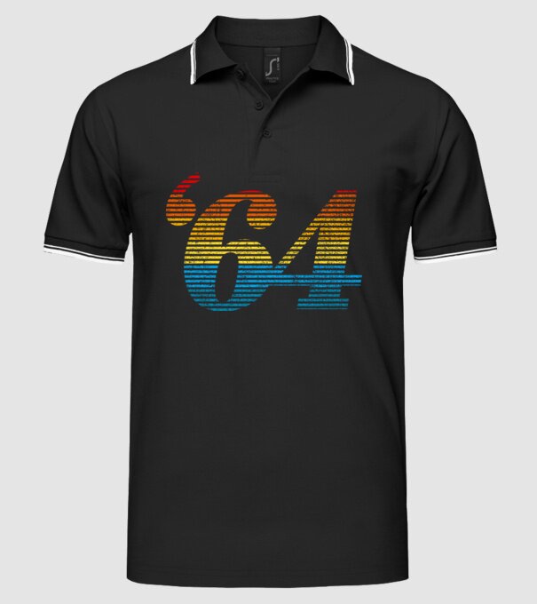 Retro Birthday 1964 model negru pe tricou