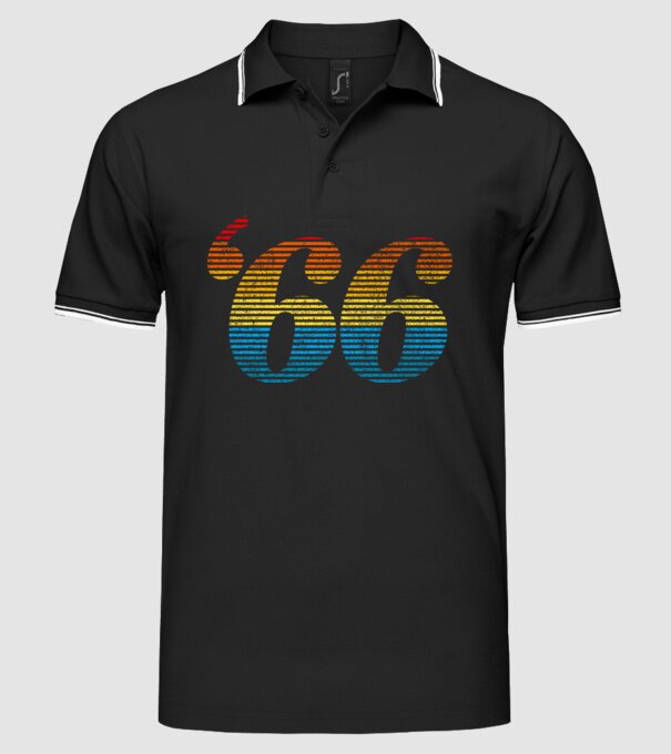 Retro Birthday 1966 model negru pe tricou