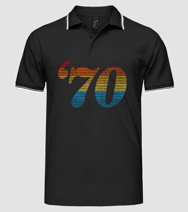 Retro Birthday 1970 model negru pe tricou