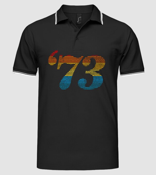 Retro Birthday 1973 model negru pe tricou