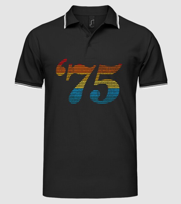 Retro Birthday 1975 model negru pe tricou