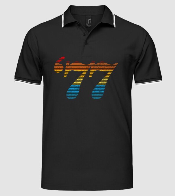 Retro Birthday 1977 model negru pe tricou