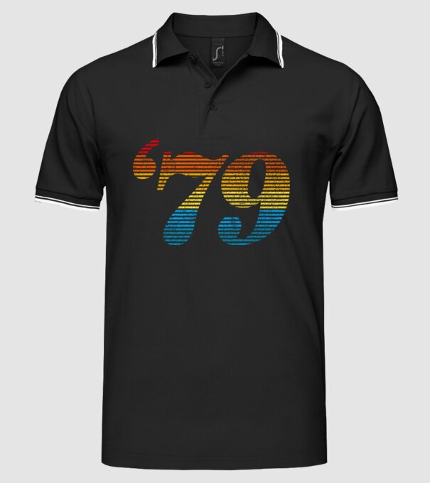 Retro Birthday 1979 model negru pe tricou