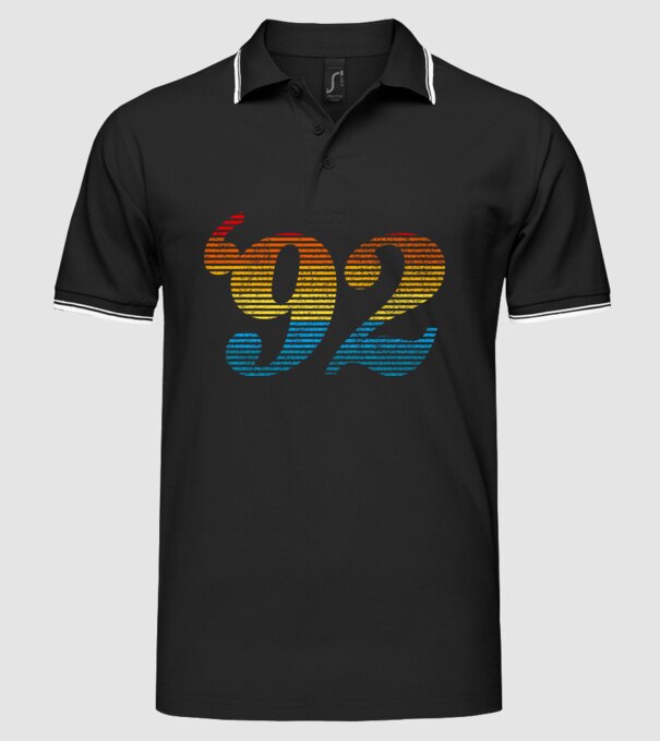 Retro Birthday 1992 model negru pe tricou