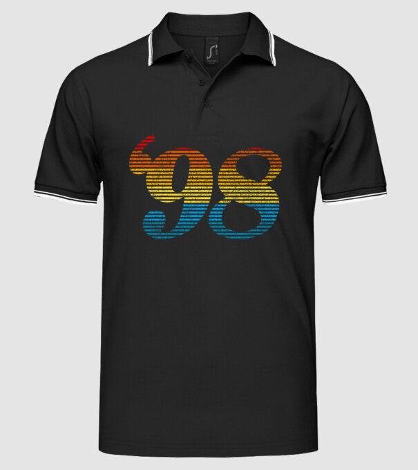 Retro Birthday 1998 model negru pe tricou