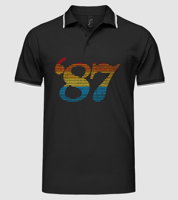 Retro Birthday 1987 model negru pe tricou