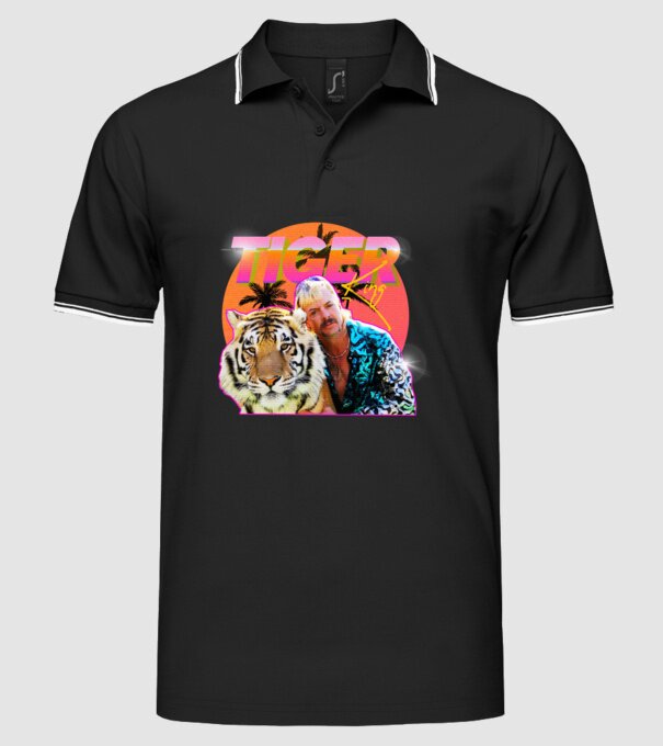 RETRO TIGER KING model negru pe tricou